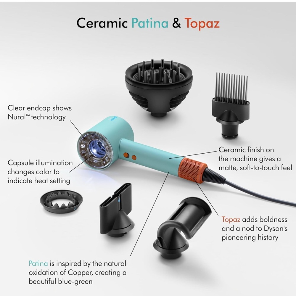Dyson Hair Dryer in Patina and Topaz